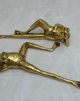 Long Legged Brass Frogs-A Pair