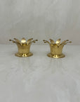 Vintage Brass Crown Candleholders-A Pair