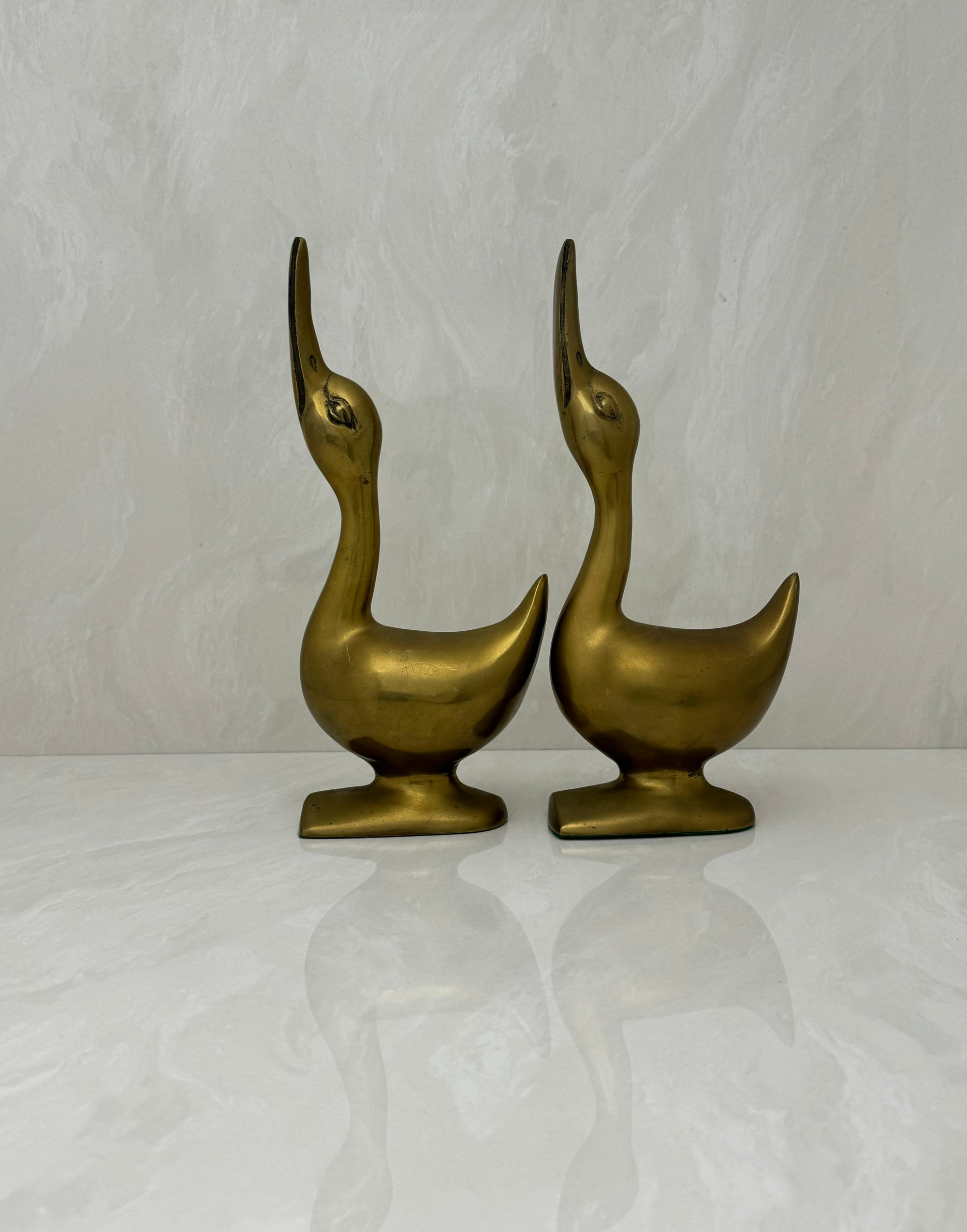 Vintage Brass Goose Bookends-A Pair by Andrea by Sadek