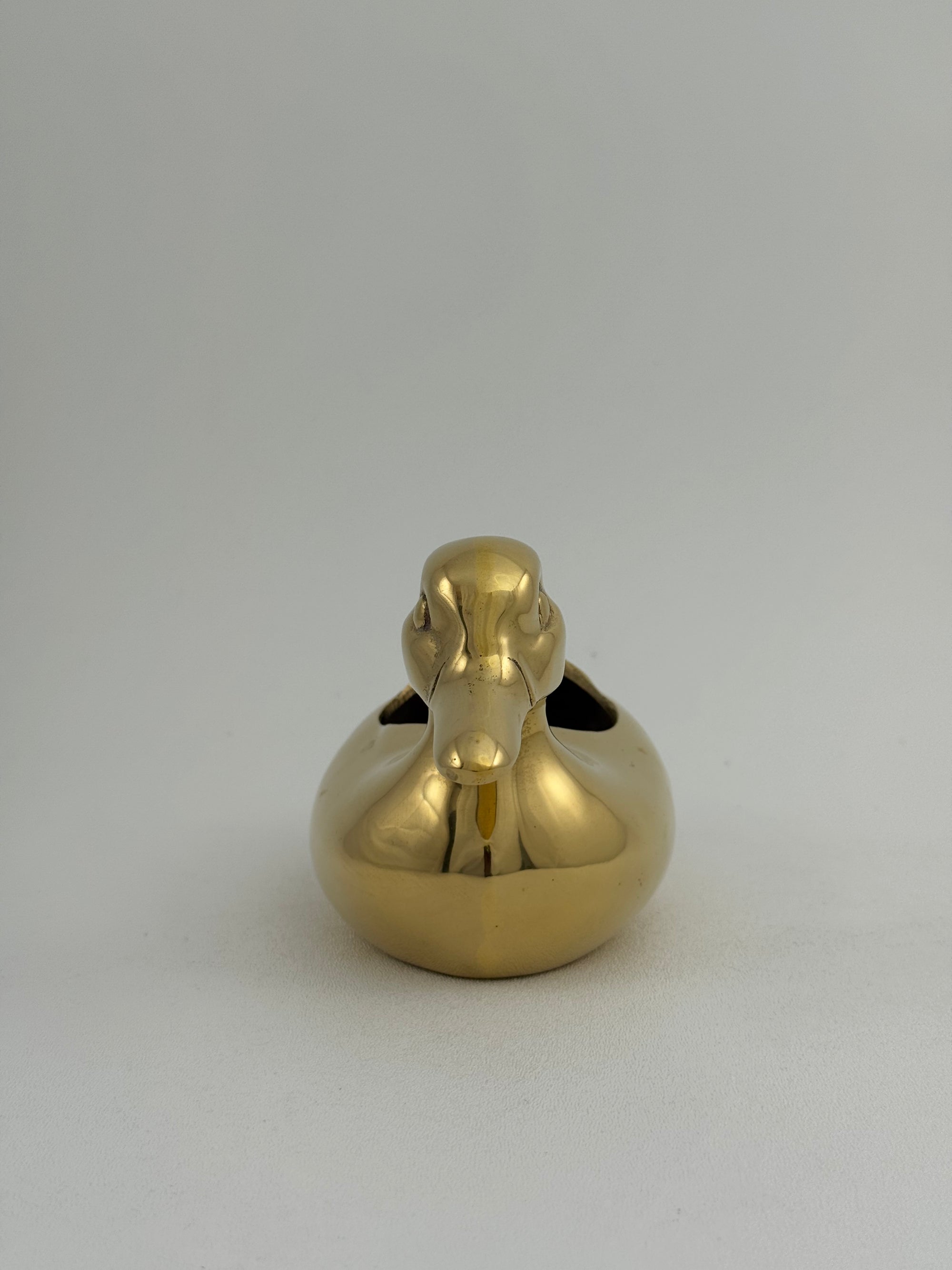 Vintage Brass Duck Stash Pot