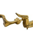 Vintage Polished Brass Frog Couple Bookends — Mid-Century Modern Charm