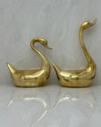 Tall Vintage Brass Swans-A Pair