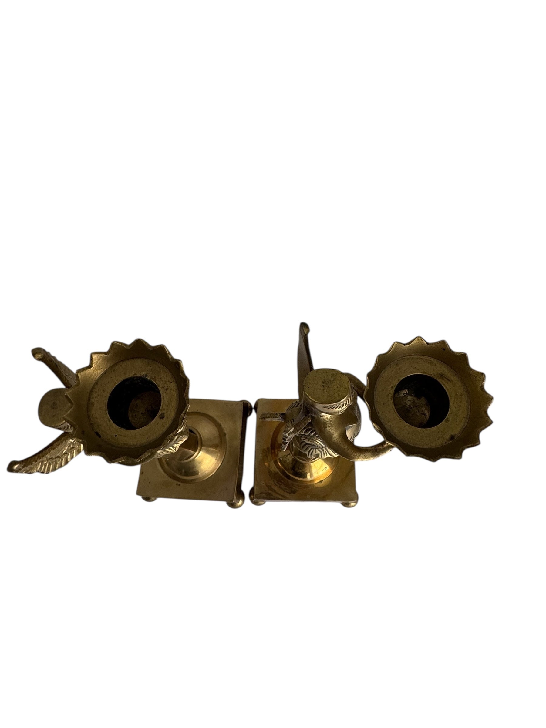 Pair of Winged Mermaid Candle Holders (Melusine Figures)