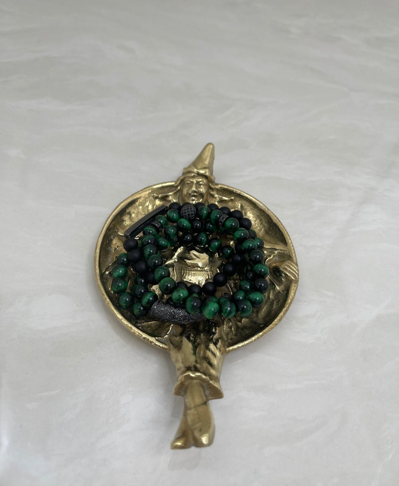 Vintage Brass Jester Trinket Dish