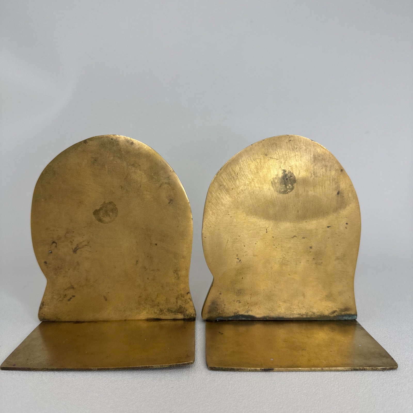Mid-Century Modern Brass Hippo Bookends