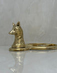 Vintage Brass Fox Head Dresser Tray