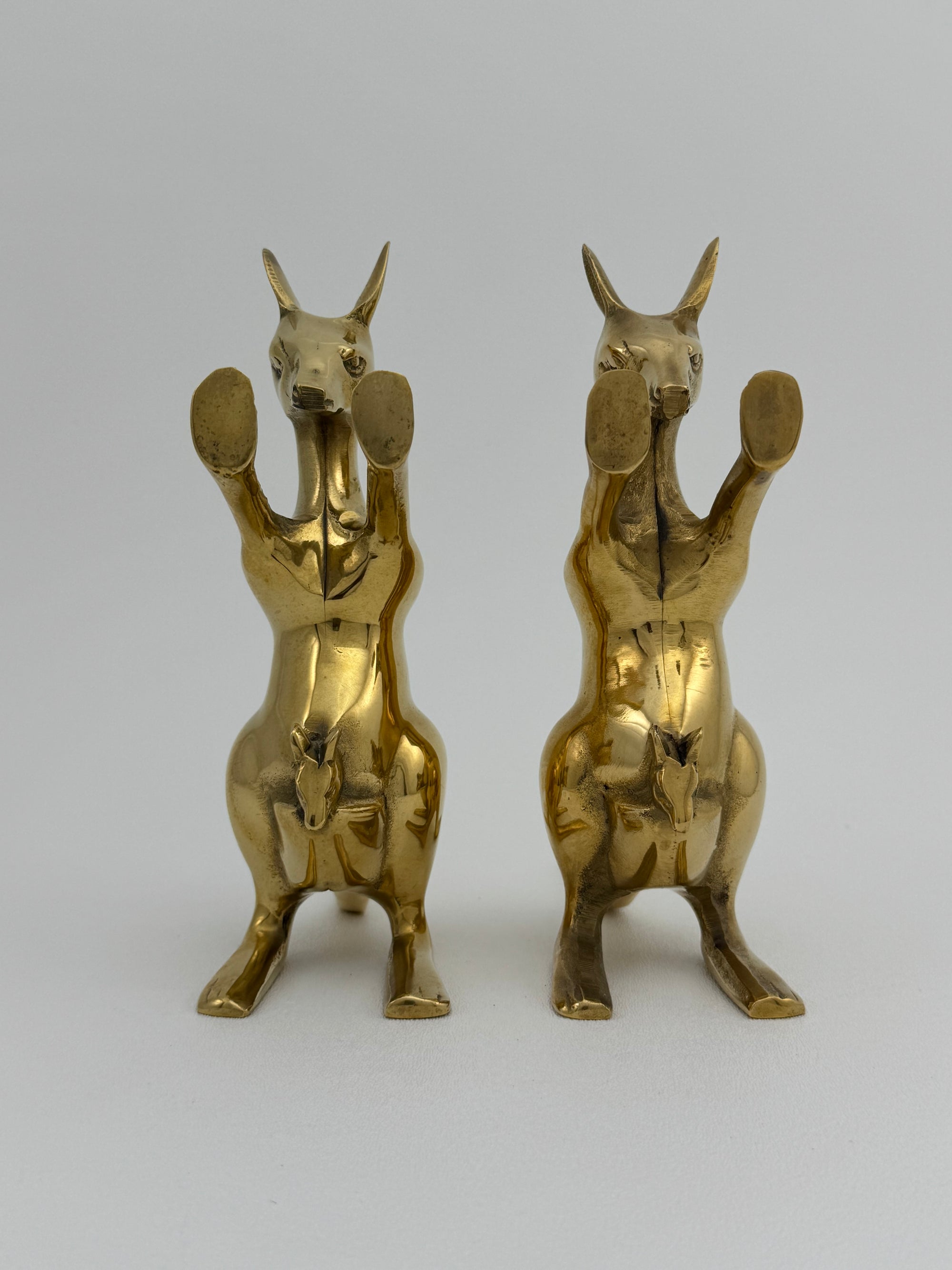 Vintage Brass Kangaroo Bookends-A Pair