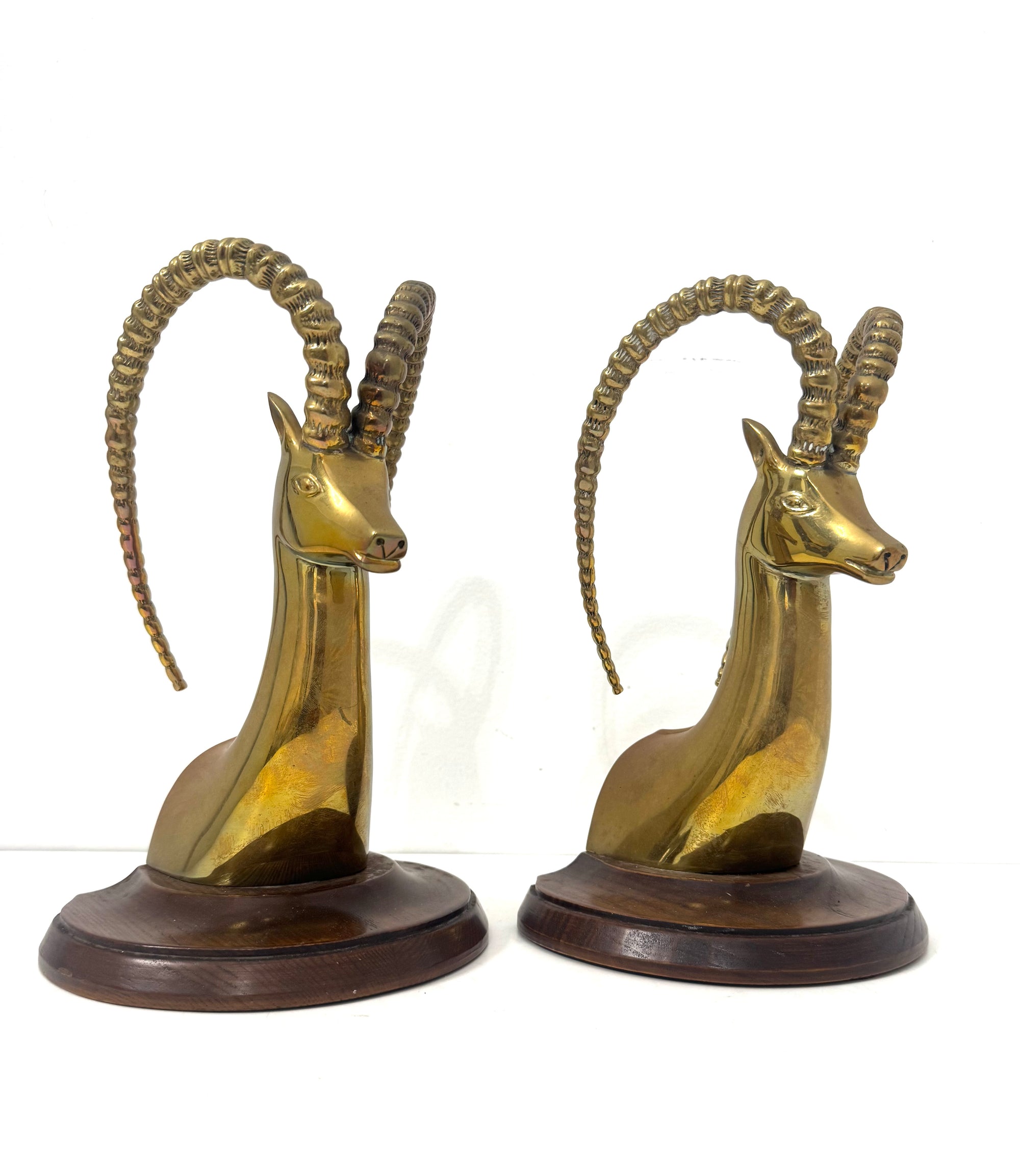 Vintage Sarréid Ltd. Brass Ibex Sculptures — Made in Spain, Mid-Century Modern Elegance