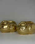 Rare Vintage Brass Chubby Rabbits-A Pair