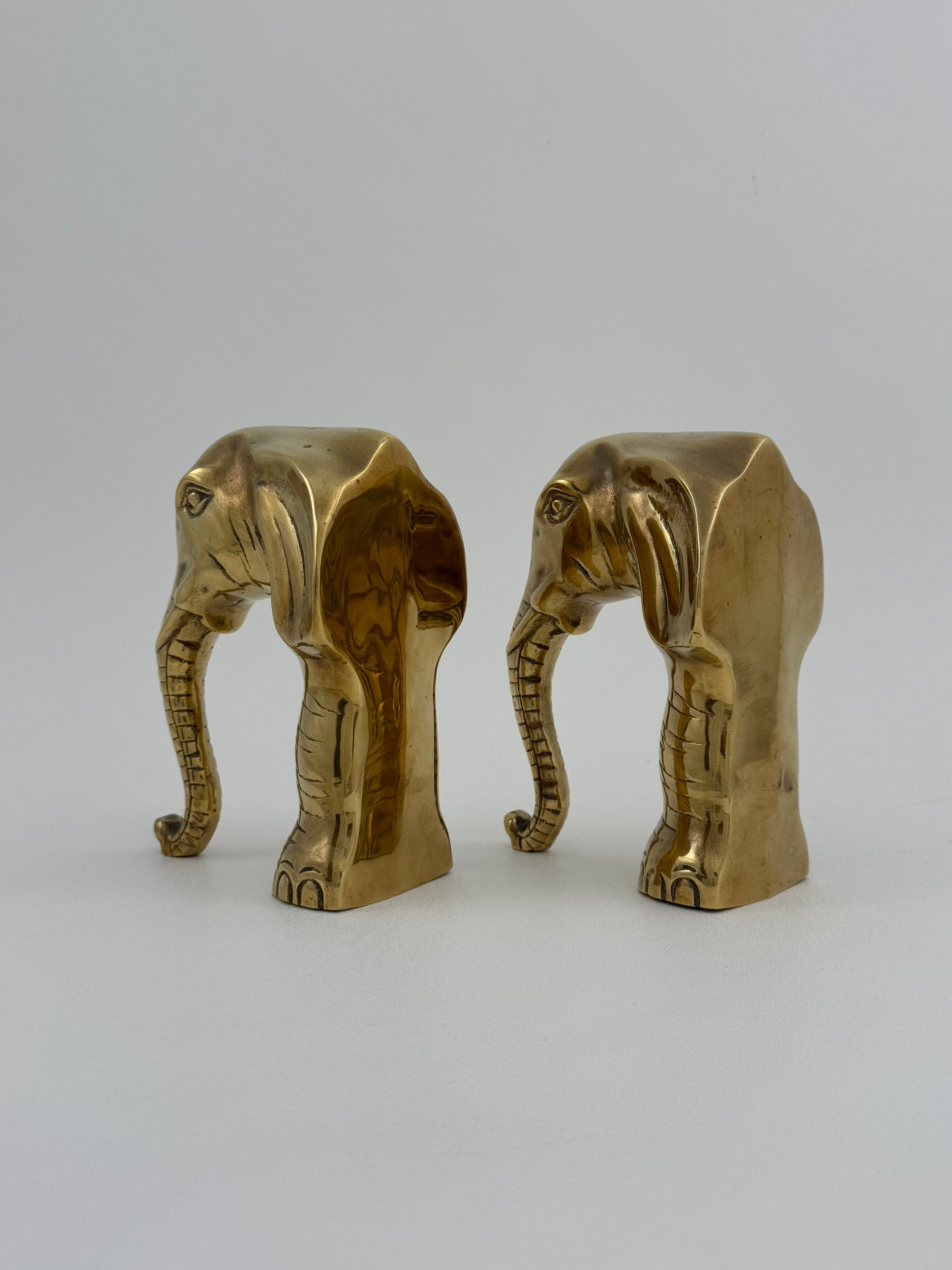 Vintage Brass Elephants- A Pair