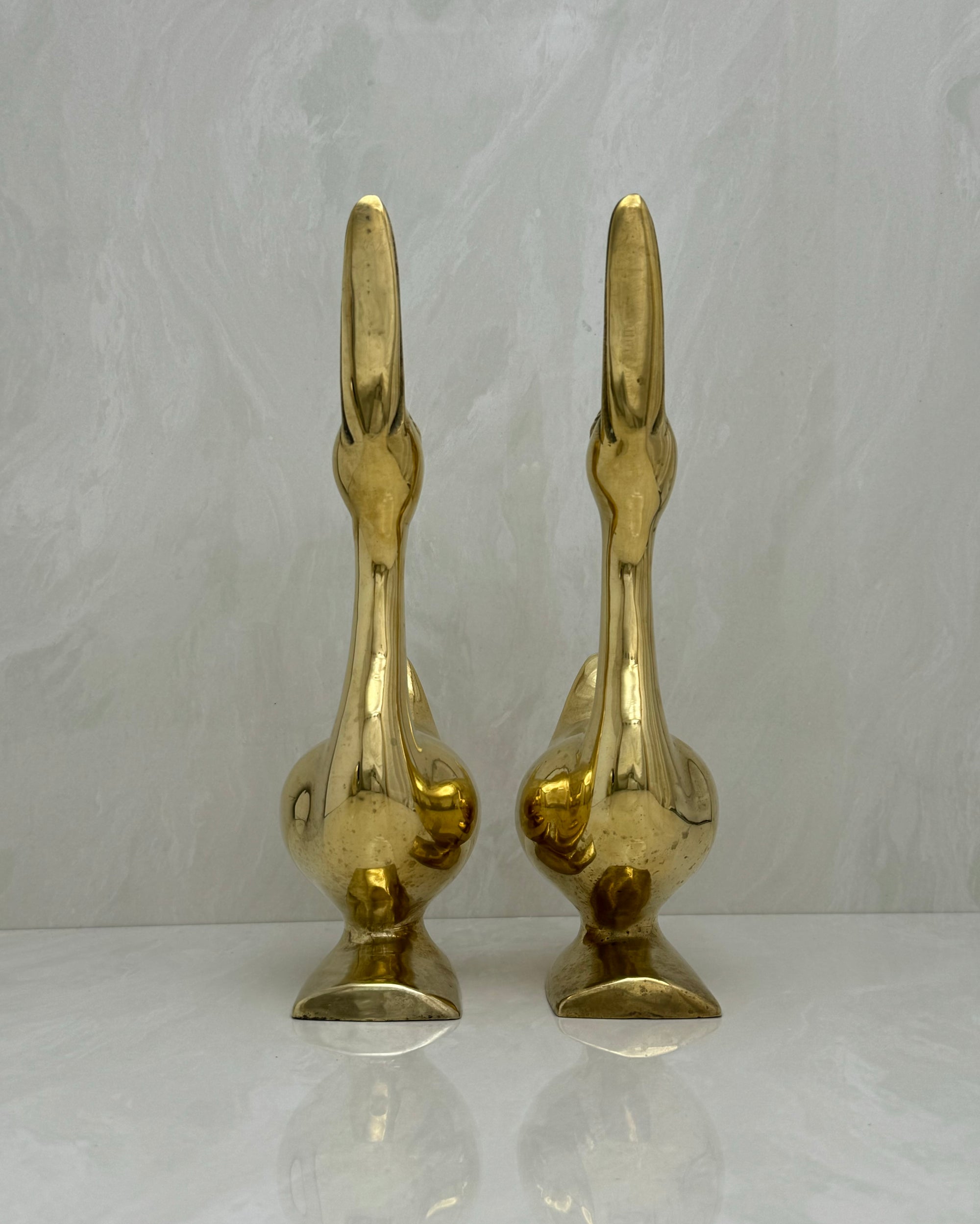 Vintage Brass Goose Bookends-A Pair