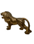 Vintage Brass Lion Figurine – Majestic Mid-Century Modern Roaring King (14”)