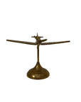 Vintage Brass Airplane on Stand | Mid-Century Aviator Sculpture