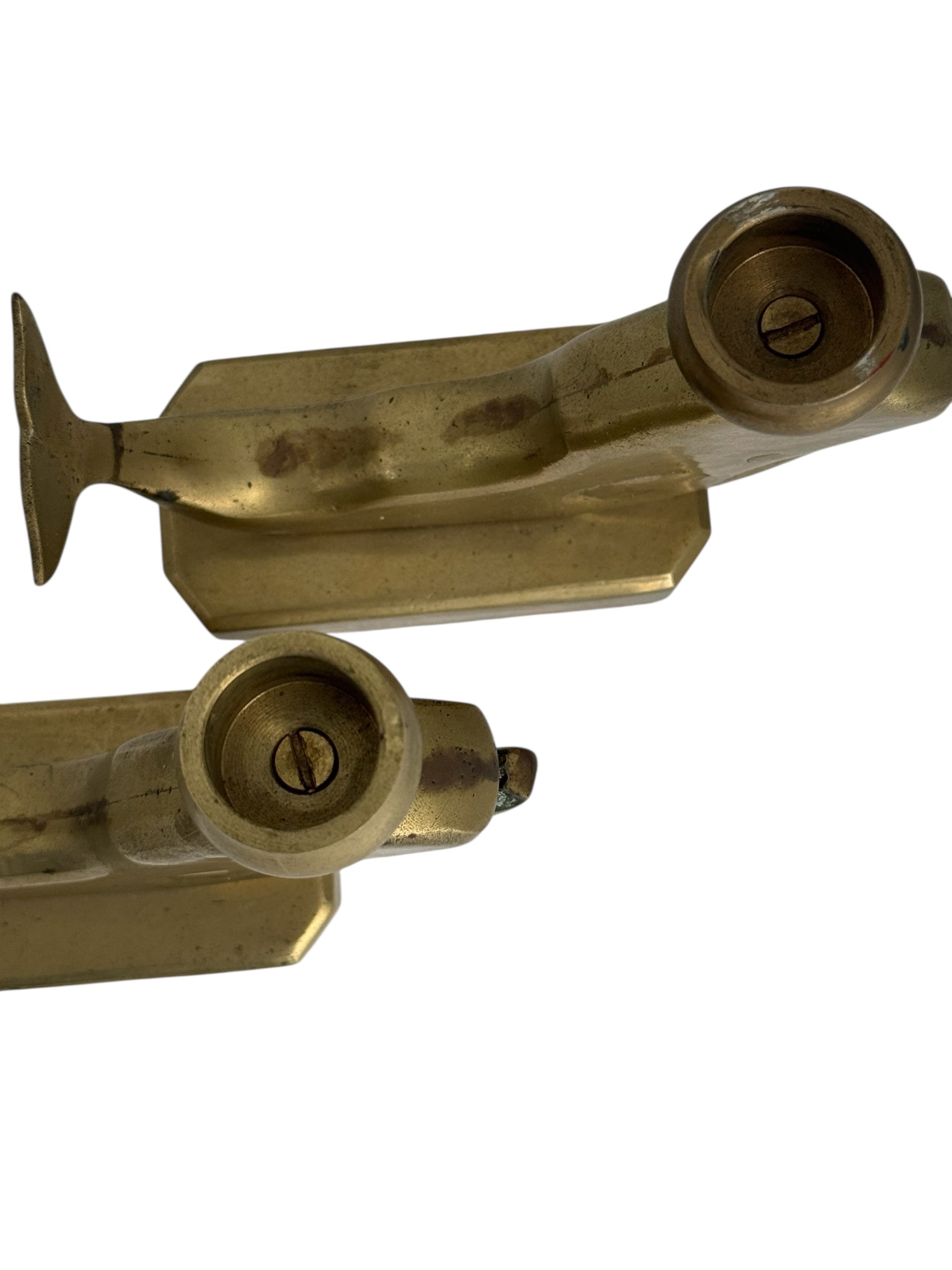 Vintage Brass Whale Candle Holders – Set of 2