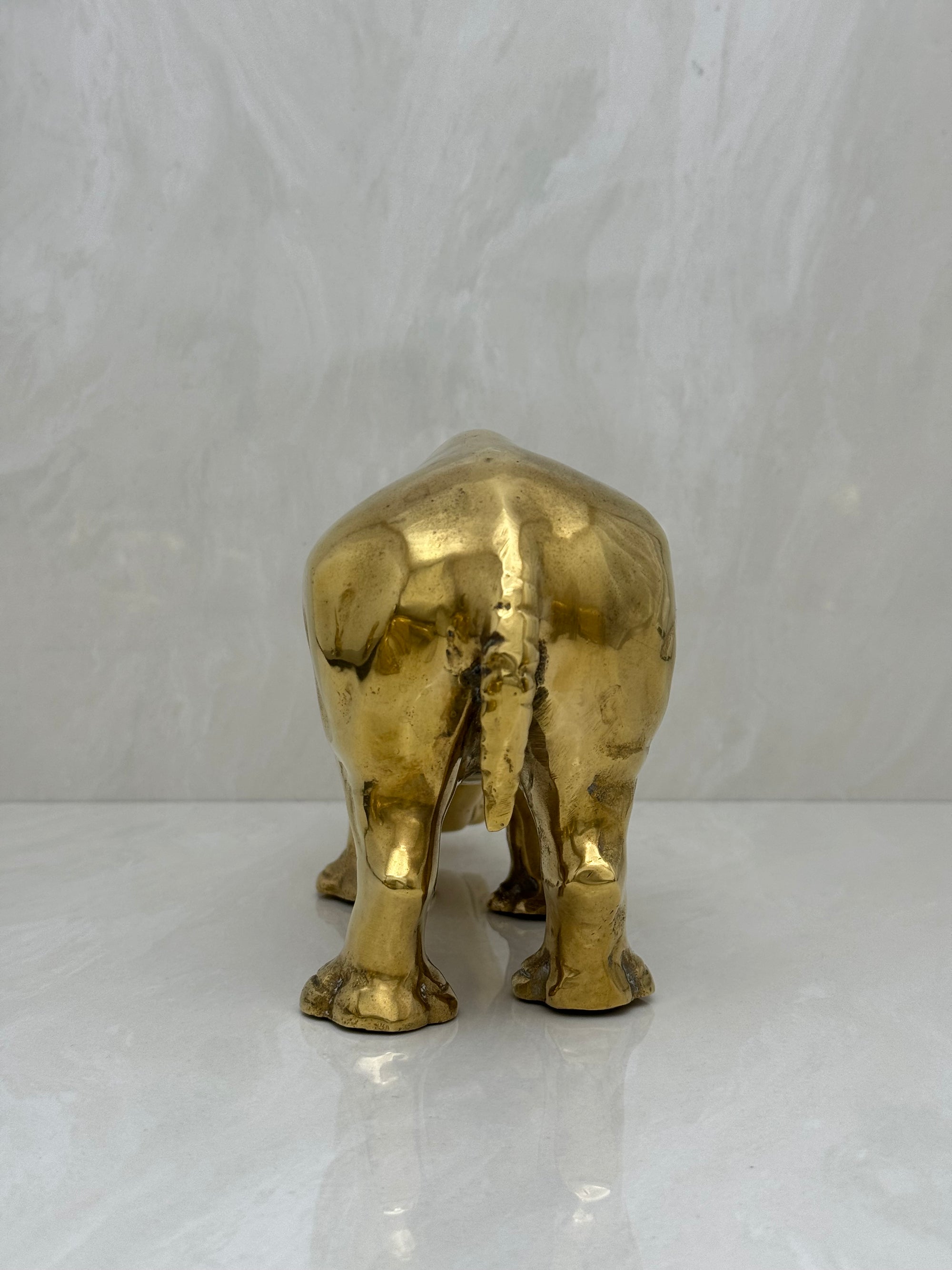 Vintage Brass Rhino