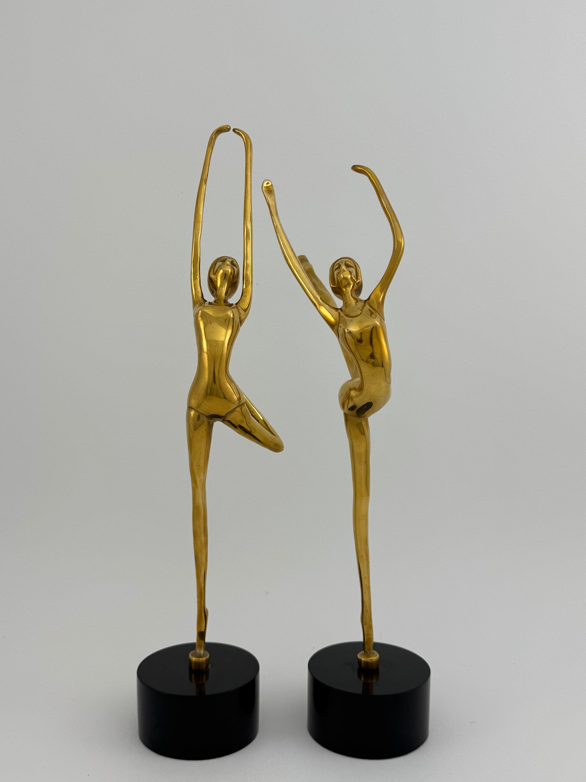 Tall Vintage Brass Ballerina Figurines – Set of Two