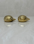 Small and Sleek Vintage Brass Hedgehogs- A Pair By Seiden