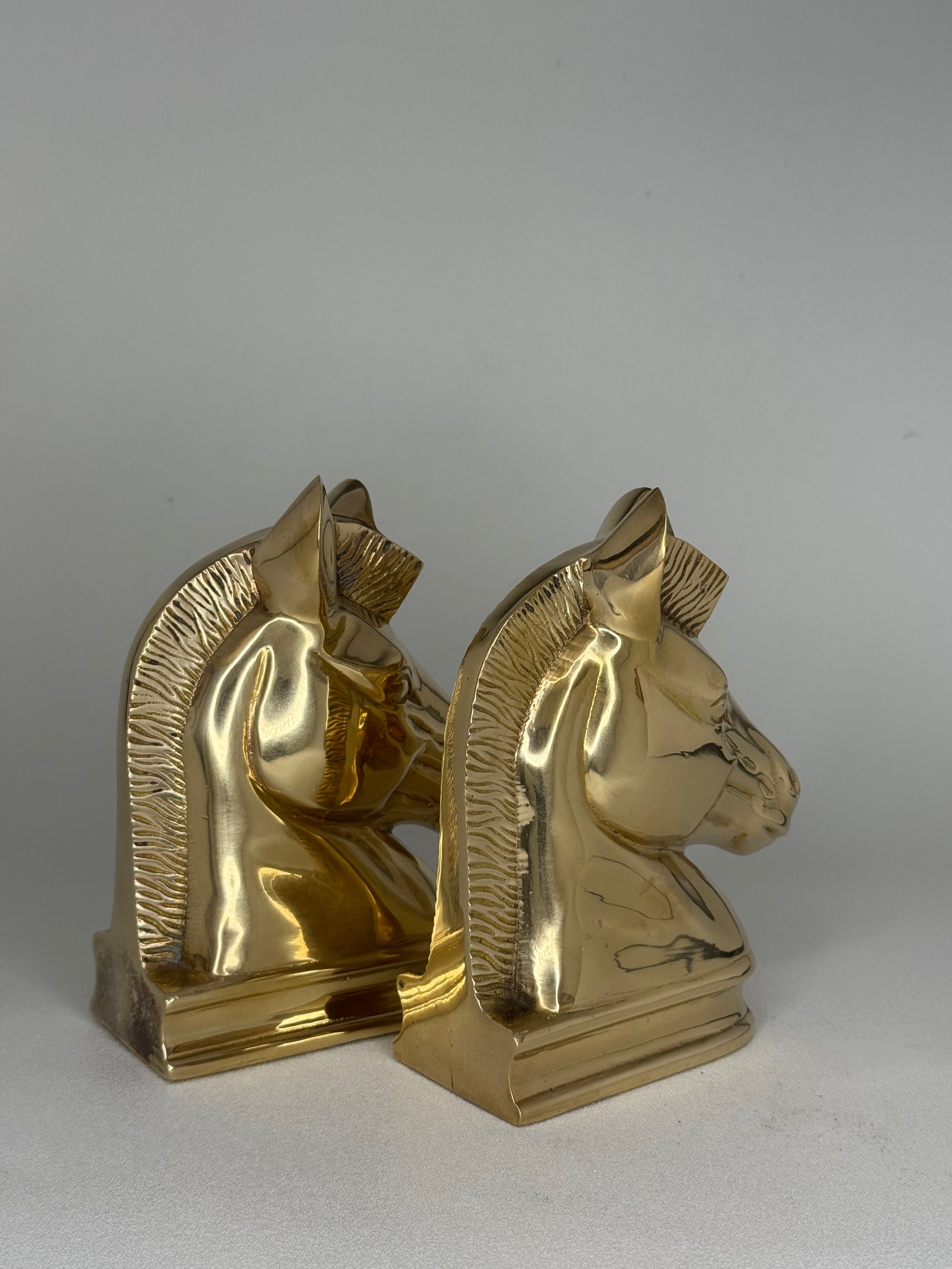 Vintage Brass Horsehead Figurines/Bookends