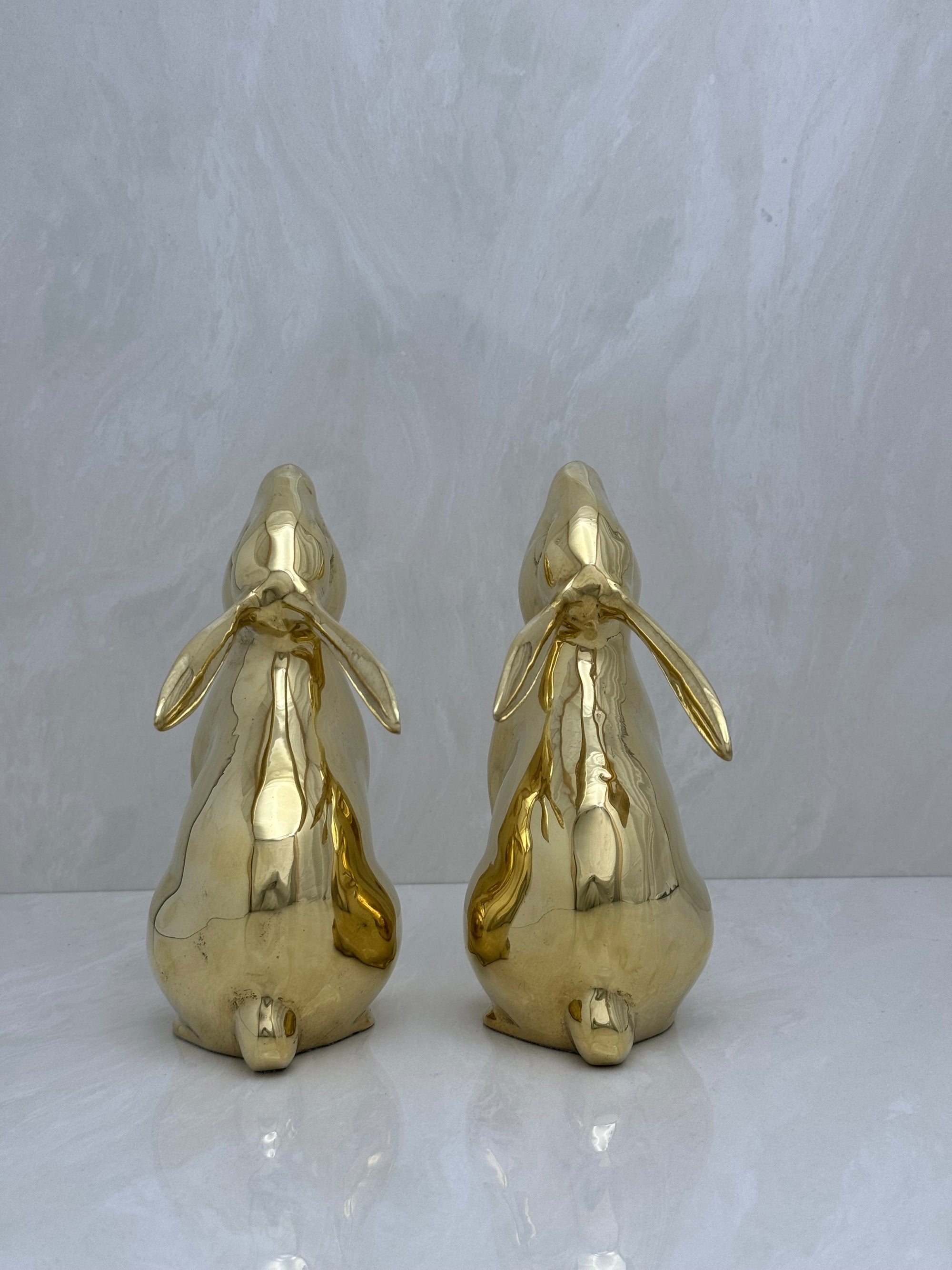 Vintage Brass Rabbit Bookends-A Pair