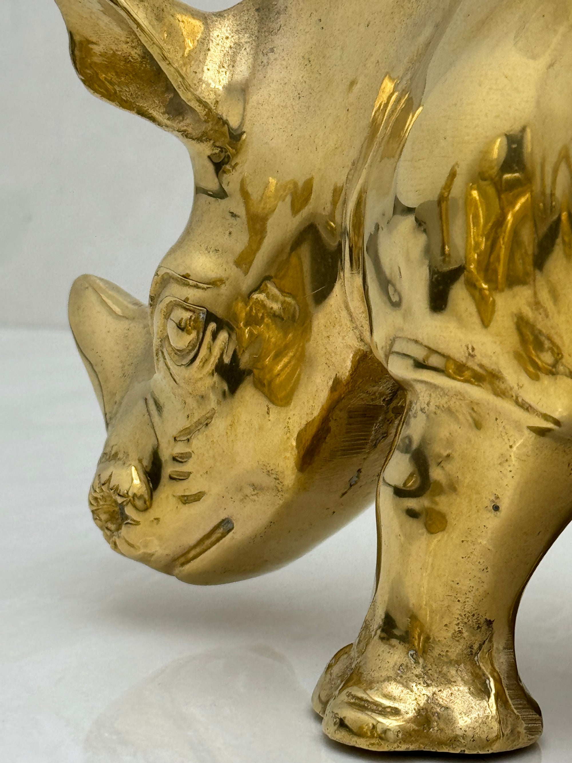 Vintage Brass Rhino