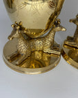Pair of Vintage Brass Giraffe Dry Floral Vase/Planters