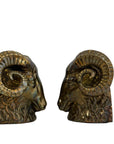 Vintage Brass Ram Head Bookends