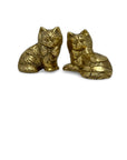 Small Vintage Brass Cat Figurines-A Pair