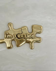 Vintage Brass “I’m Puzzled” Puzzle Pieces- A Set