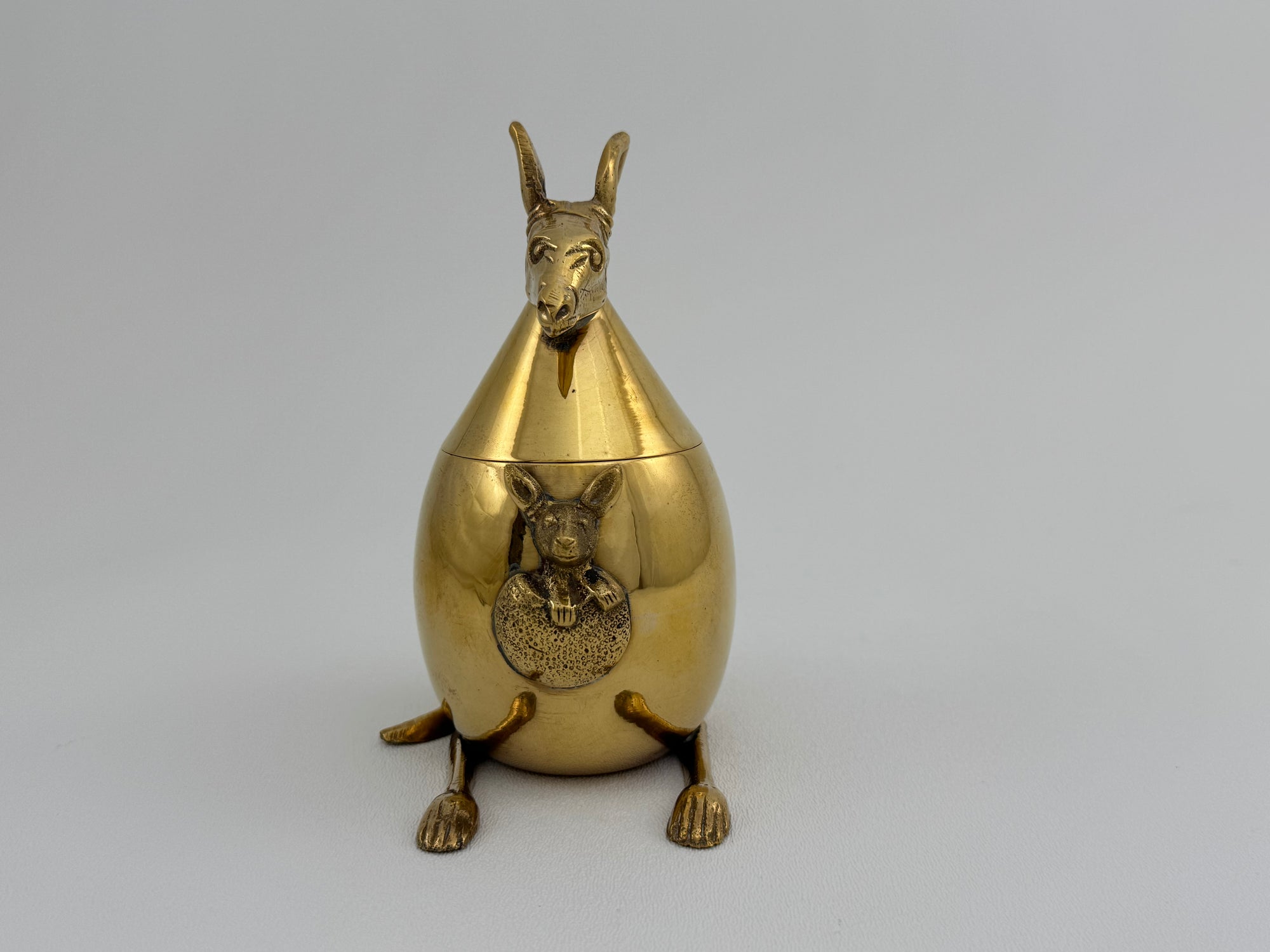 Vintage Brass Kangaroo Trinket Box