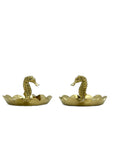 Vintage Small Brass Seahorse Ashtrays-A Pair