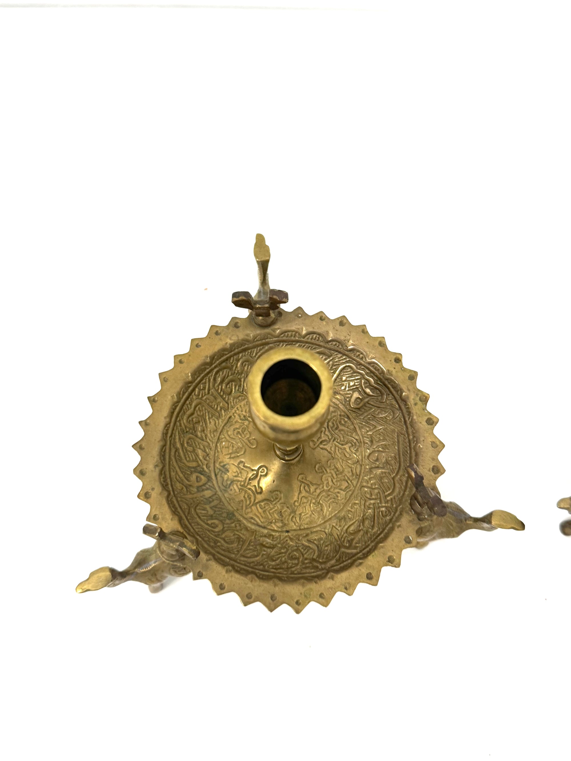 Pair of Vintage Brass Camel Candlestick Holders — Middle Eastern Bohemian Elegance