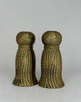 Hollywood Regency Dorthy Draper Style Tassel Candlestick Pair Rope Knot