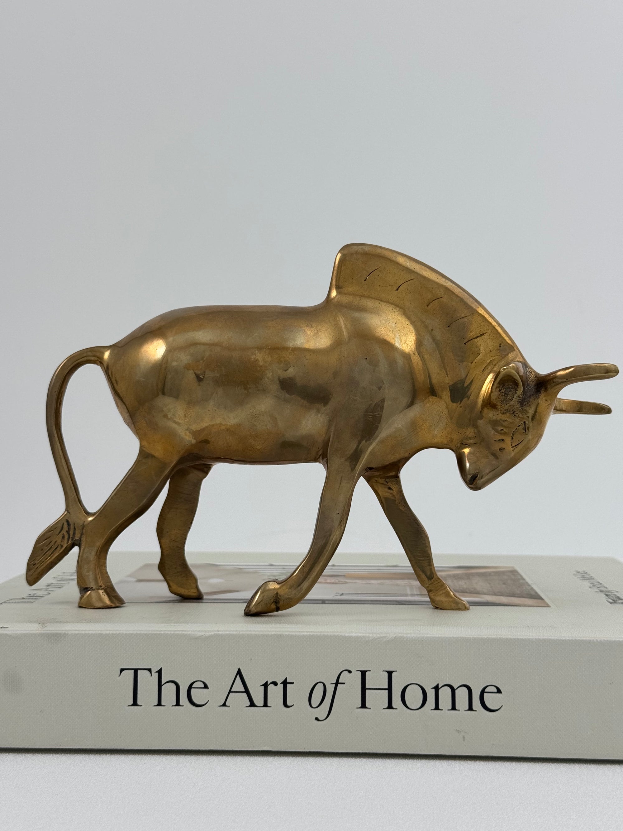 Vintage Brass Bull Figurine