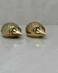 Small and Sleek Vintage Brass Hedgehogs- A Pair By Seiden