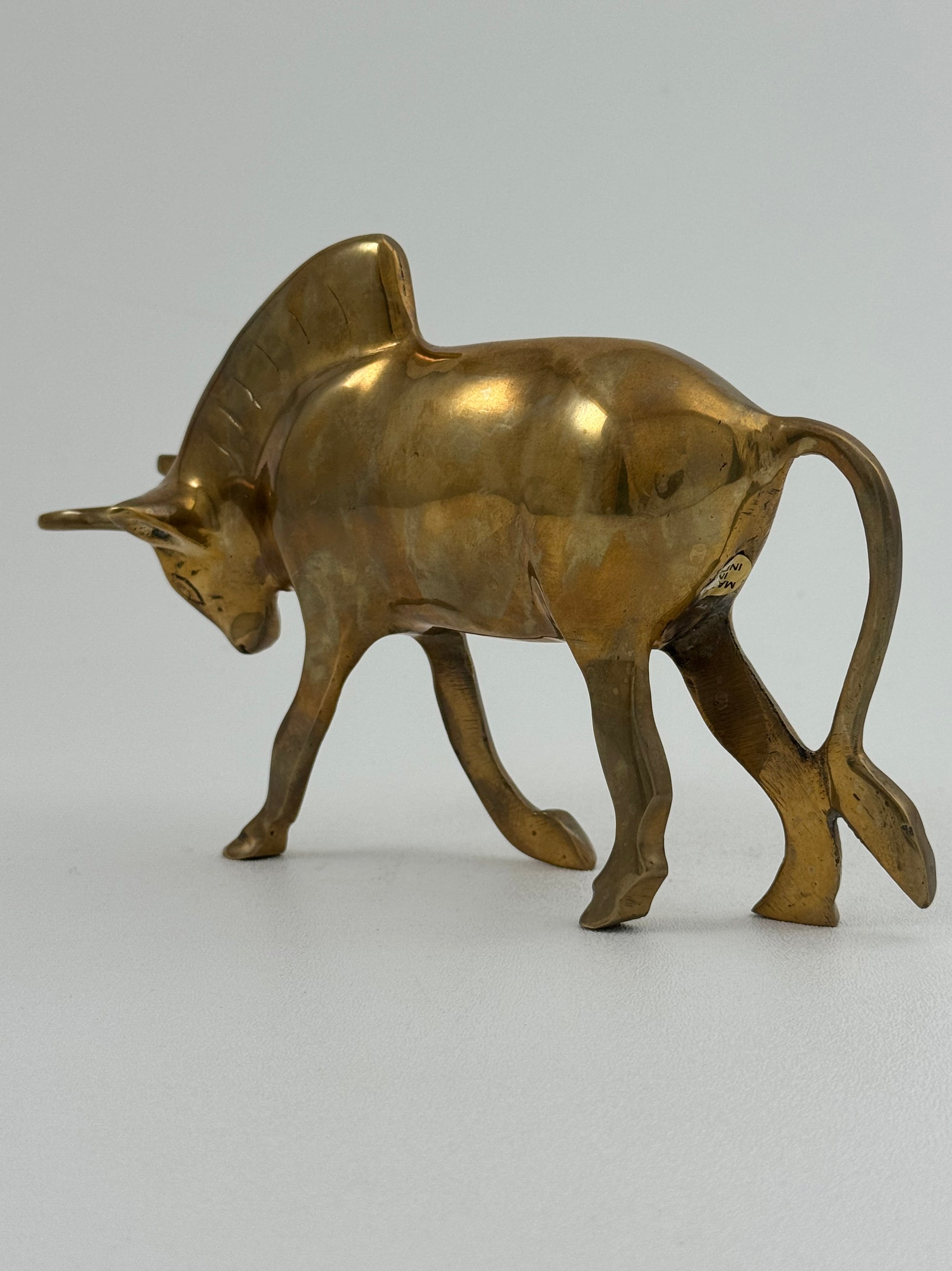Vintage Brass Bull Figurine