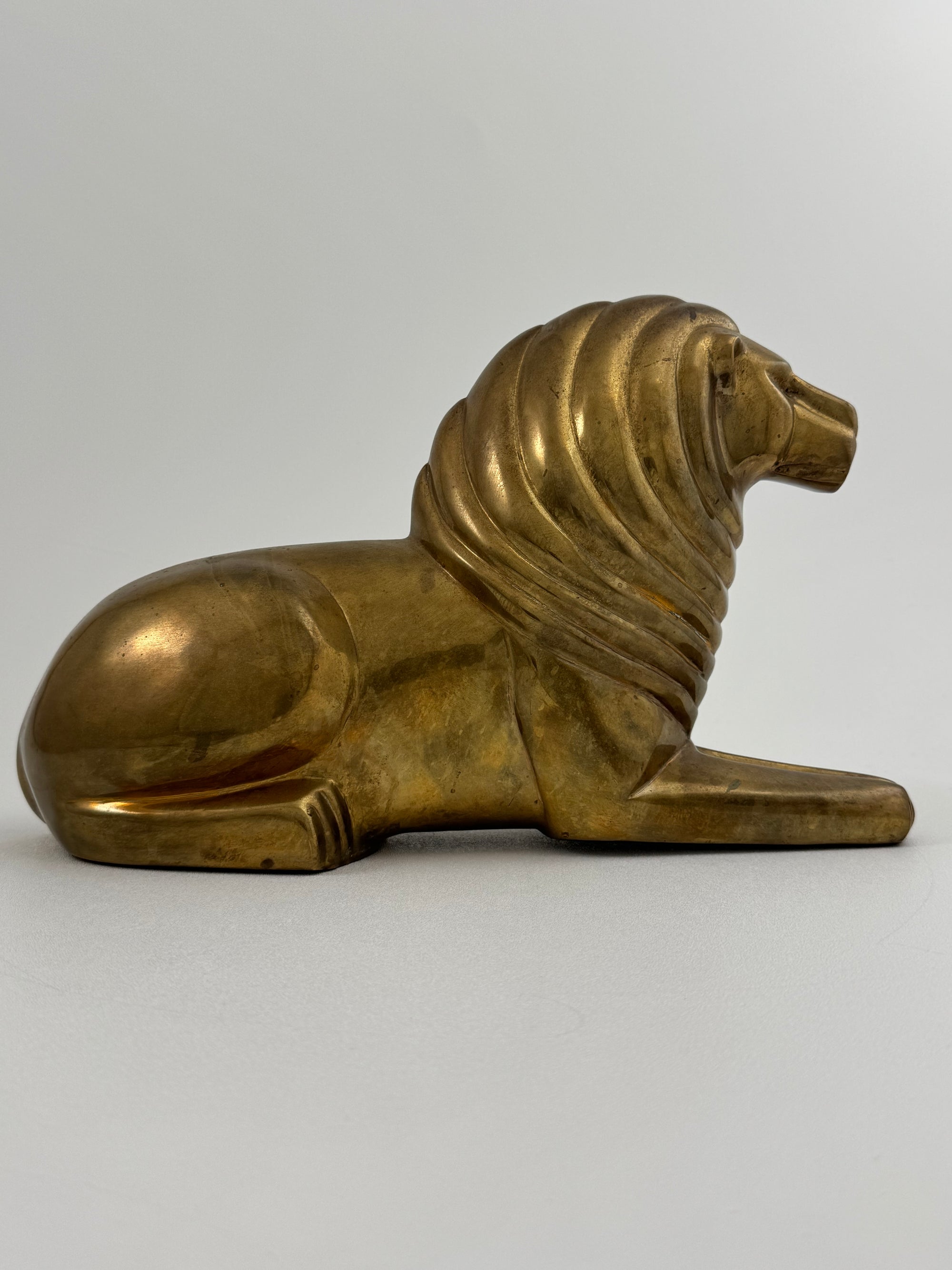 Vintage Brass Lion Sculpture – 1983 Dara International