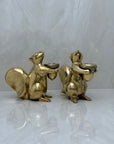 Bronze Squirrel Candleholders-A Pair