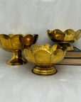 Vintage Brass Floral Bowls- A Three Piece Lightweight Set