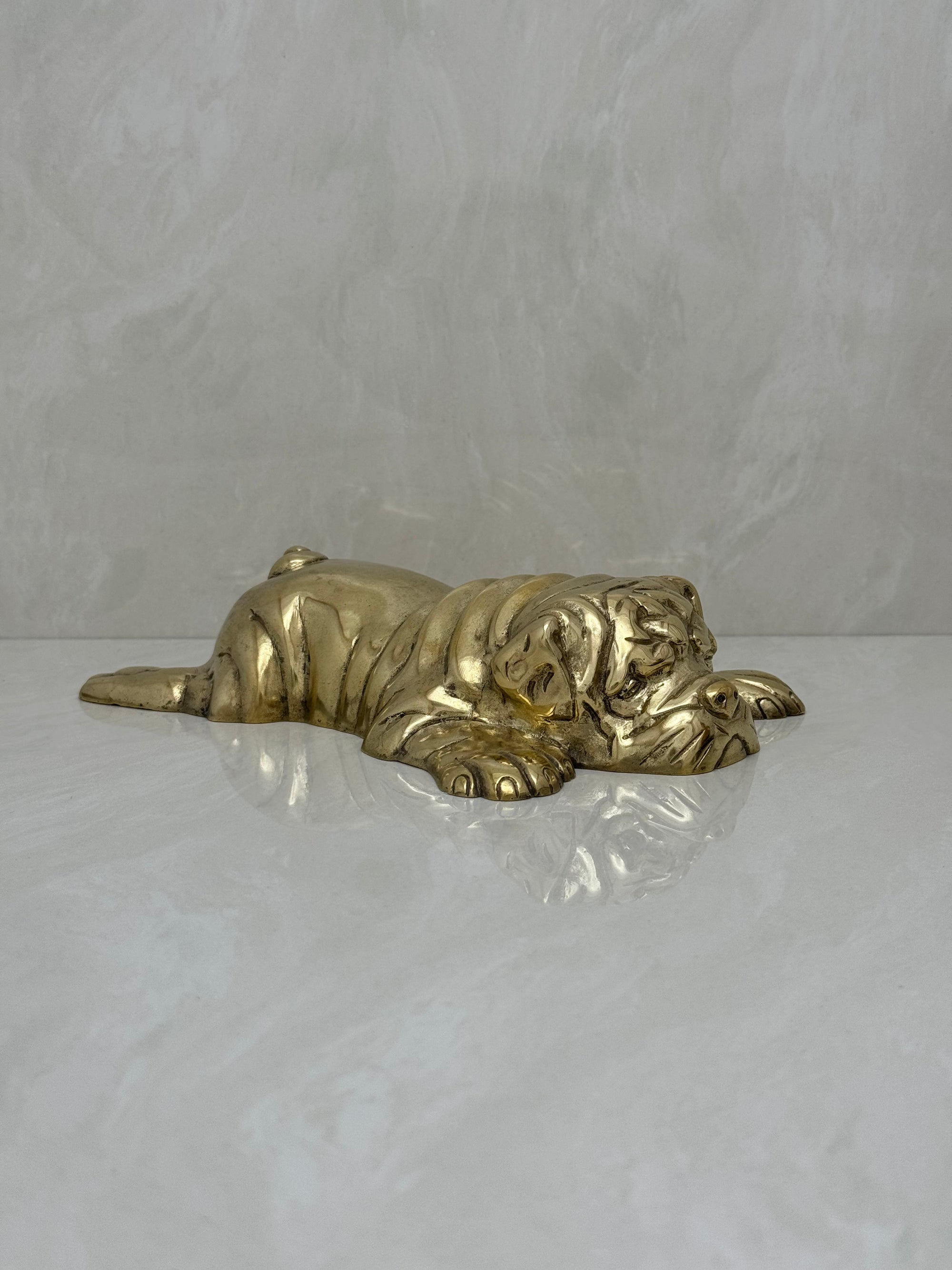 Vintage Brass Bored Bulldog