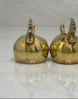 Vintage Brass Rooster Candleholders-A Pair