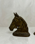 Vintage Brass Horse Head Bookends – Equestrian Mid-Century Set