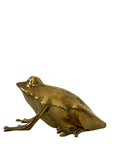 Vintage Brass Frog Figurine – Mid-Century Modern Toad Sculpture | Hollywood Regency Paperweight