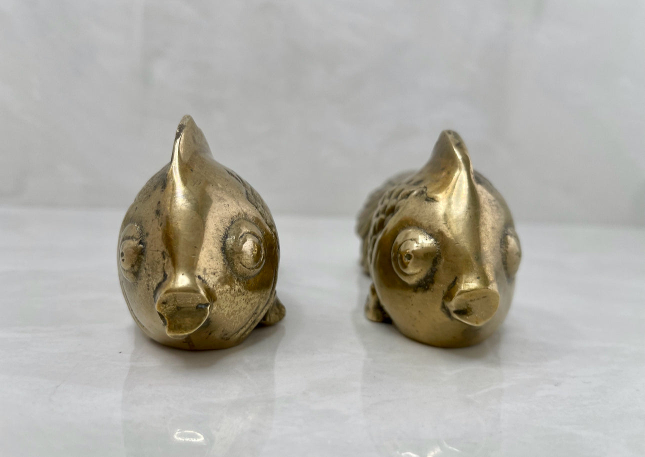 Small Vintage Brass Fish- A Pair