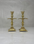 Vintage Brass Pineapple Candlestick Holders- A Pair