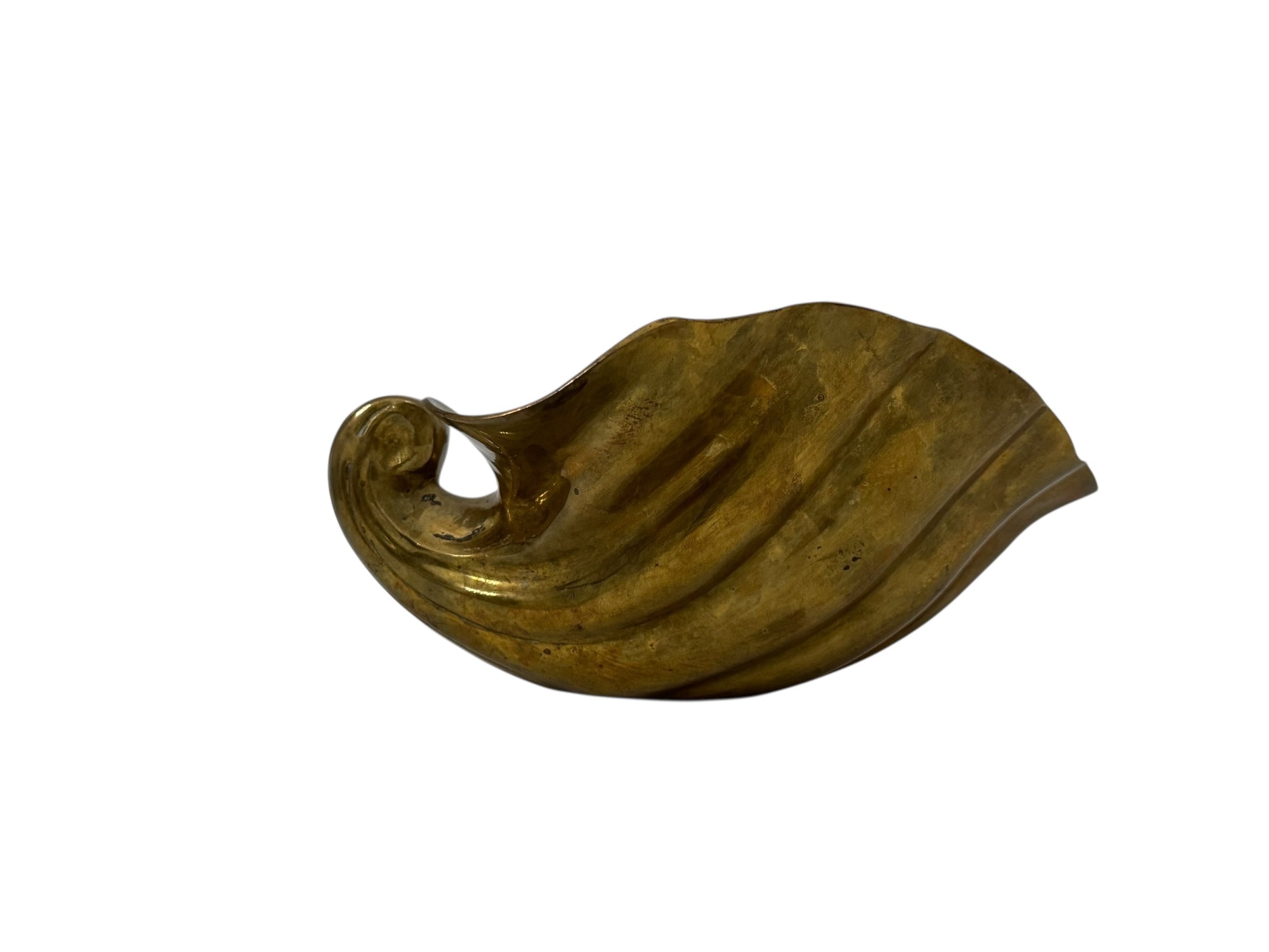 Vintage Brass Clam Shell Bowl – Hollywood Regency Mid-Century Accent