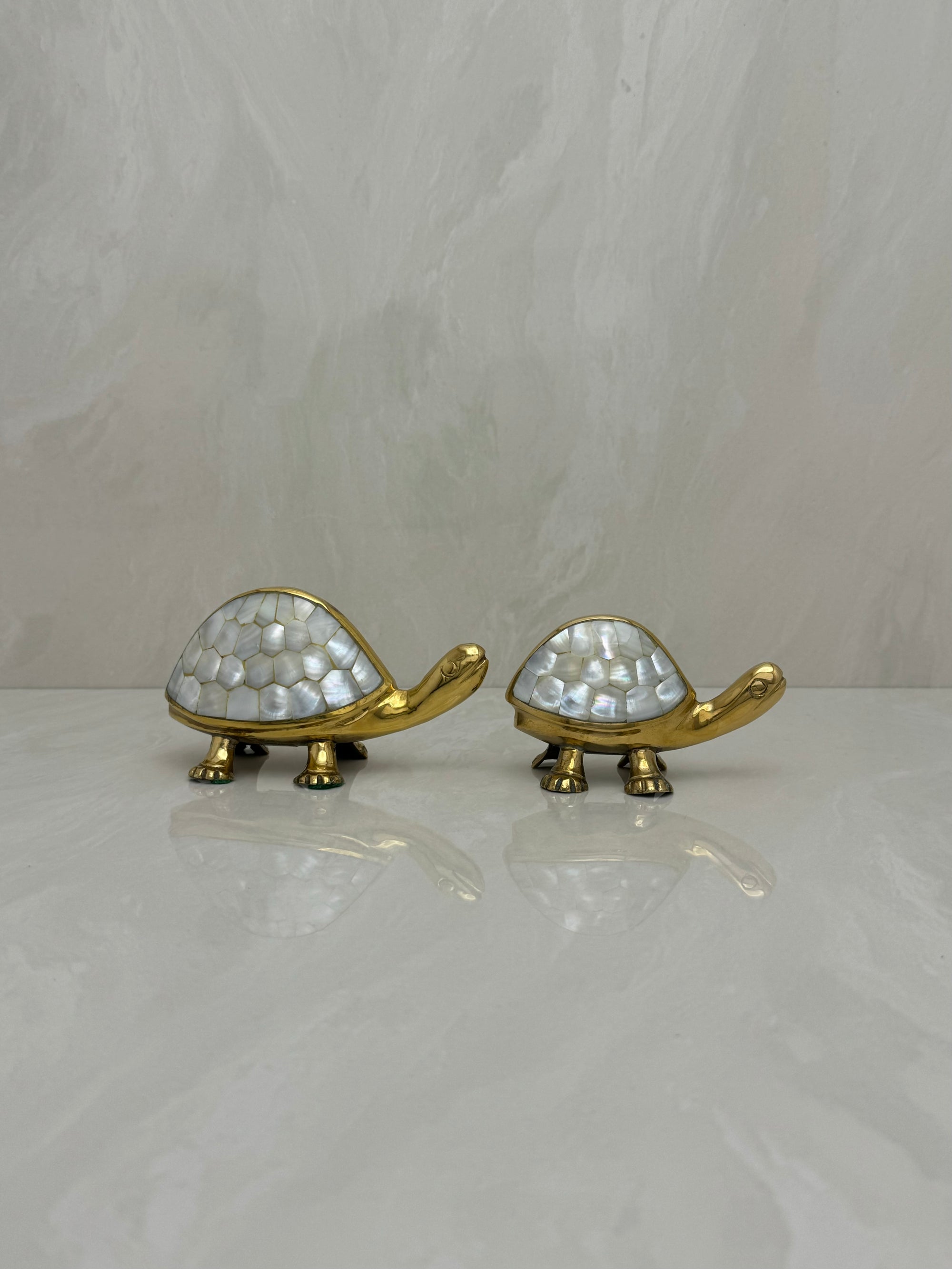 Vintage Turtles with Mother of Pearl Shell-A Pair