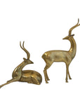 Vintage Mid-Century Brass Antelope Sculptures – Pair