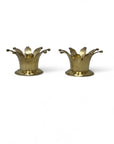 Vintage Brass Crown Candleholders-A Pair