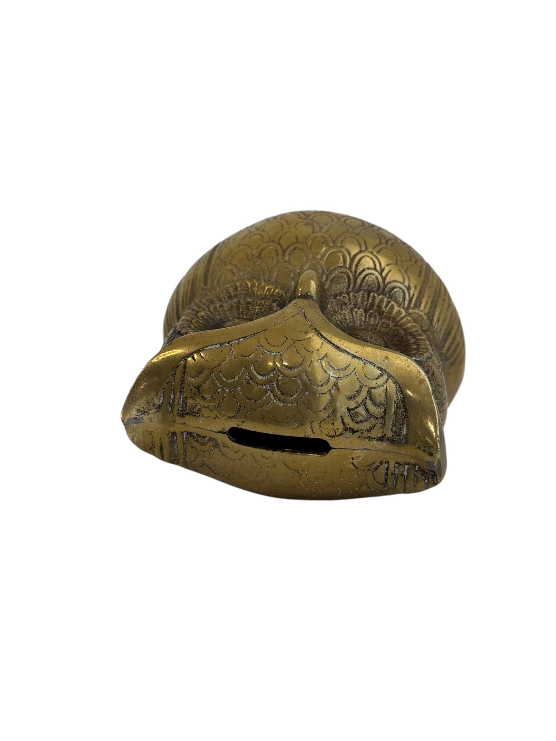 Vintage Brass Owl Coin/Wish Bank