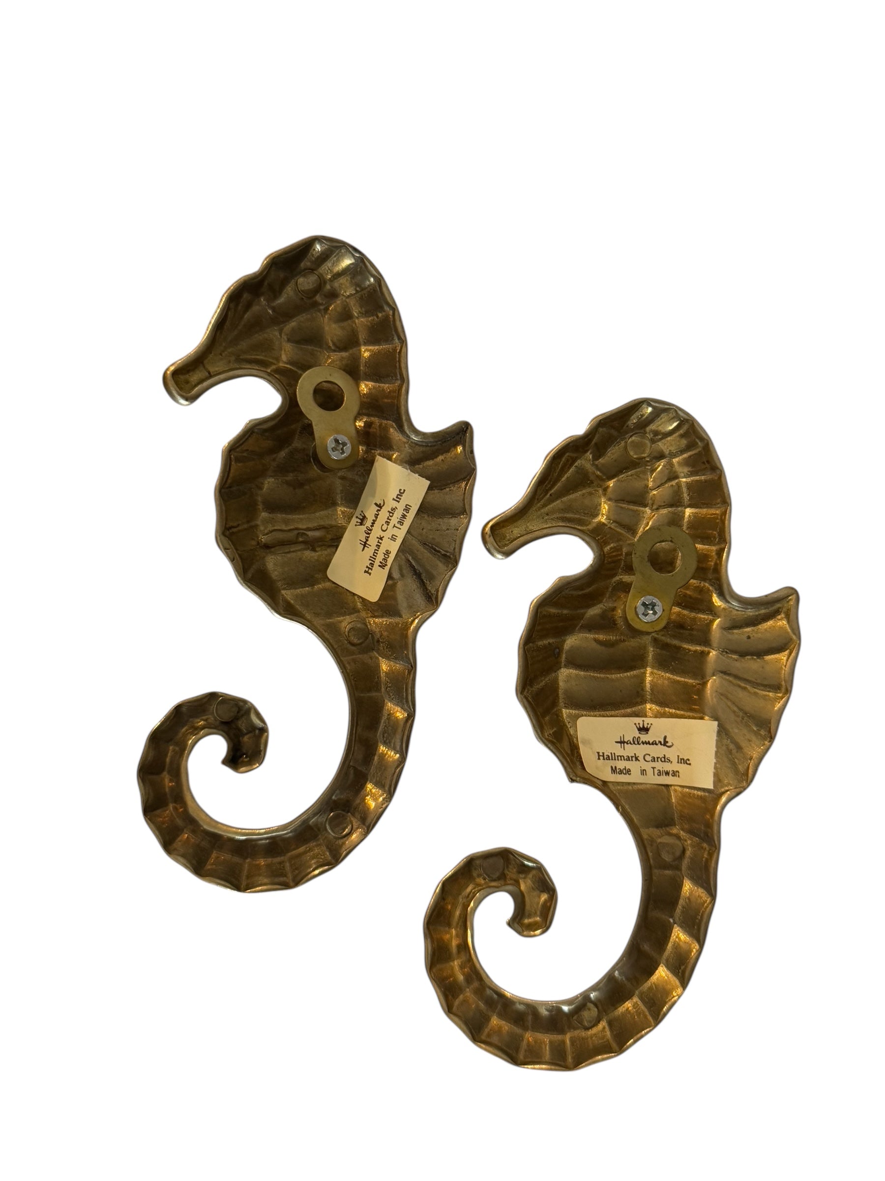 Vintage Brass Seahorse Hooks-A Pair by Hallmark